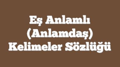 Eş Anlamlı (Anlamdaş) Kelimeler Sözlüğü