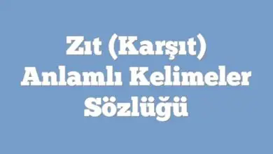 Zıt (Karşıt) Anlamlı Kelimeler Sözlüğü