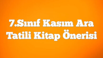 7.Sınıf Kasım Ara Tatili Kitap Önerisi
