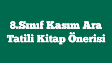 8.Sınıf Kasım Ara Tatili Kitap Önerisi