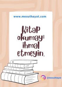 Pembe ve Beyaz Kitap Okuma Motivasyon Posteri