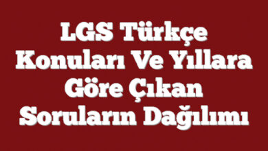 LGS Türkçe Konuları ve Yıllara Göre Çıkan Soruların Dağılımı