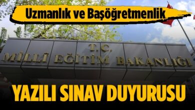 uzman ogretmen ve basogretmenlik icin yazili sinav duyurusu yayimlandi d46f0