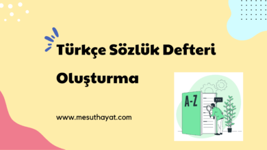 Türkçe Sözlük Defteri Oluşturma 1 Türkçe sözlük defteri oluşturma