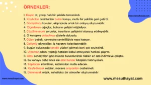 sifat fiil ornekleri